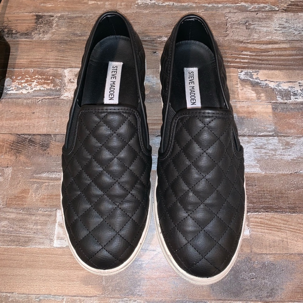 Steve Madden Black Slip On Sneakers